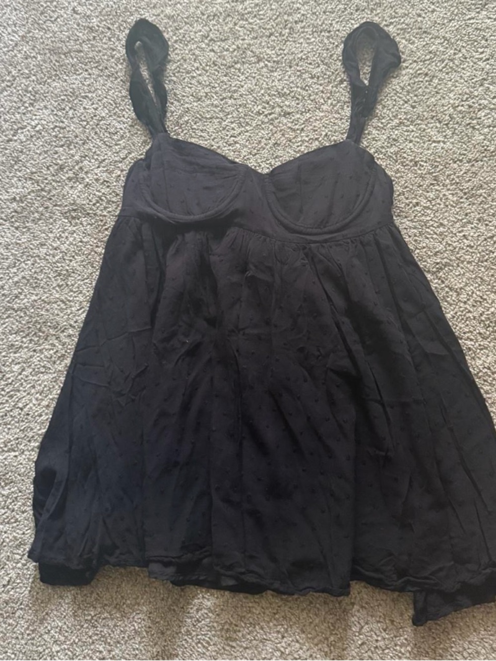 Lace-Trim Black Babydoll Camisole